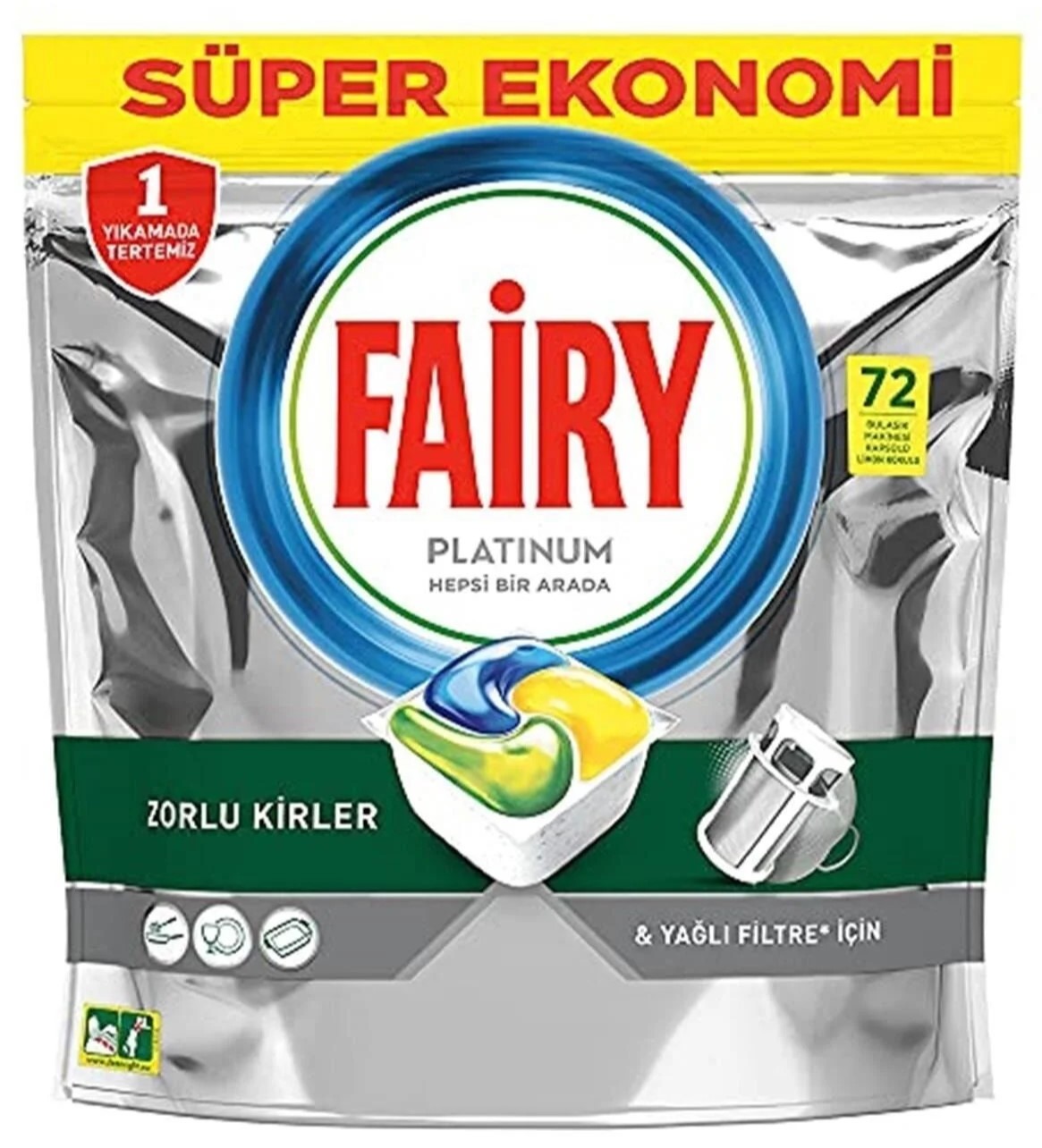 قرص ماشین ظرفشویی فیری پلاتینیوم۷۲ عددی اصل محصول ترکیه