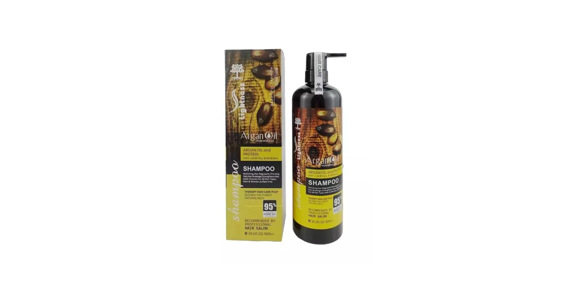 شامپو ضد ریزش مو بدون سولفات لایتنس حاوی روغن آرگان ۹۰۰ میلی‌لیتر اصل